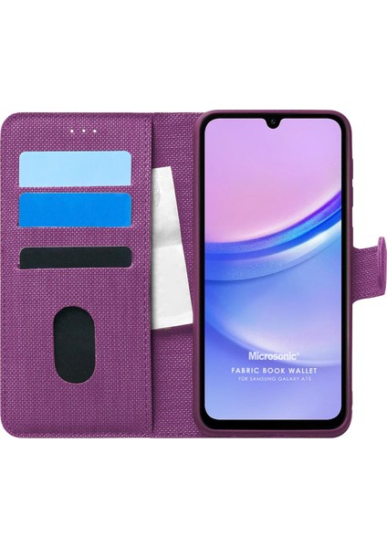 Samsung Galaxy A16 Kılıf Fabric Book Wallet Mor