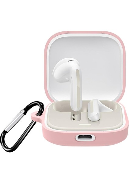 Xiaomi Redmi Buds 6 Active Kılıf Askılı Mat Silikon Pembe