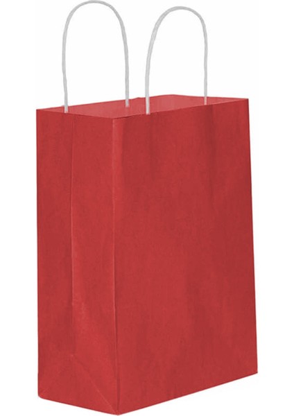 Kağıt Çantası Küçük Boy Düz Renk 18x24 Cm (25 Adet) Bordo