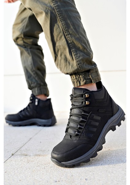 Alaska Siyah Garantili Trekking Outdoor Bağcıklı Yandan Fermuarlı Kışlık Bot ALASKA-9077