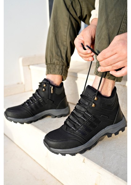 Alaska Siyah Garantili Trekking Outdoor Bağcıklı Yandan Fermuarlı Kışlık Bot ALASKA-9077 modelleri
