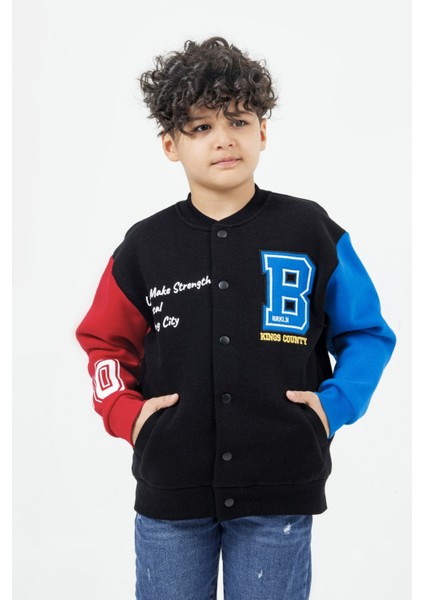 4-14 Yaş Şardonlu Erkek Çocuk Kolej Ceket