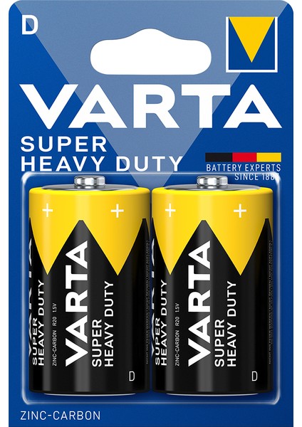 Varta Super Heavy Duty Çinko Karbon D Büyük Boy Pil 2 Adet