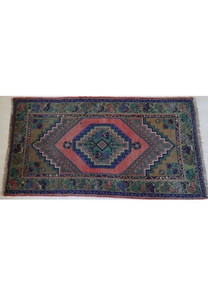 105X200 cm Renkli El Dokuma Yün Anadolu Kilim Yıkanabilir Antik Kilim