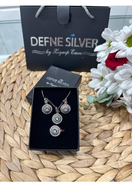 Defne Silver Elmas Montür Set