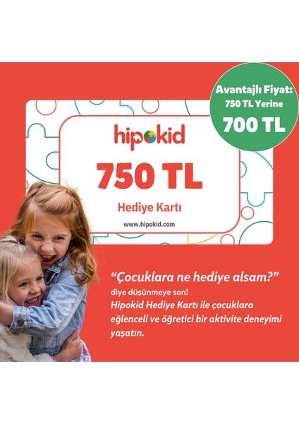 750 TL Hipokid Dijital Hediye Kartı