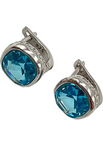 Defne Silver Aqua Ithal Set