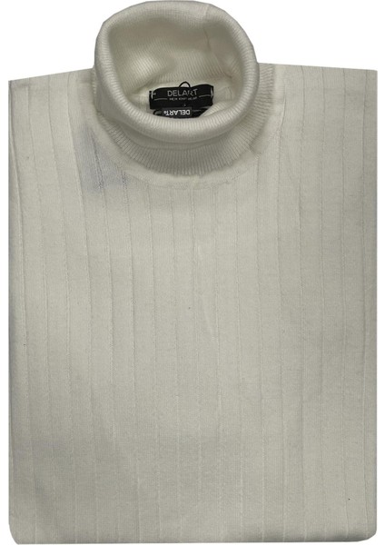Erkek Slim Fit Ekru Boğazlı Erkek TRIKO-7038
