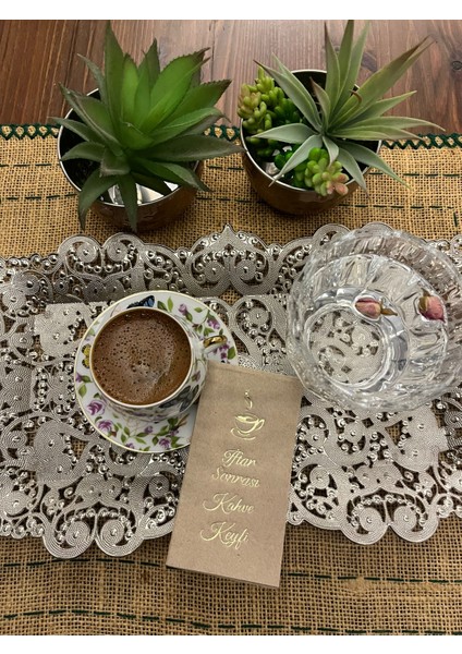 Gold Yaldızlı Kraft Iftar Sonrası Kahve Keyfi Peçete 6X12 cm
