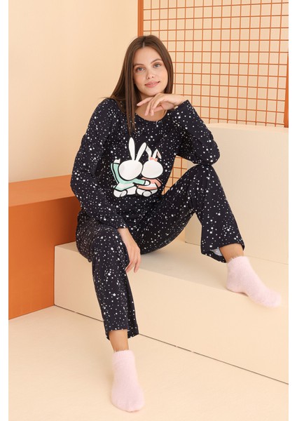 Nbb Lacivert Rabbit Pijama Takımı 68078