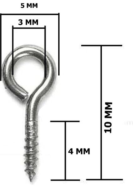 Metal Takı Ve Obje Halkası Vidalı 1 Cm (100 Adet) Gümüş