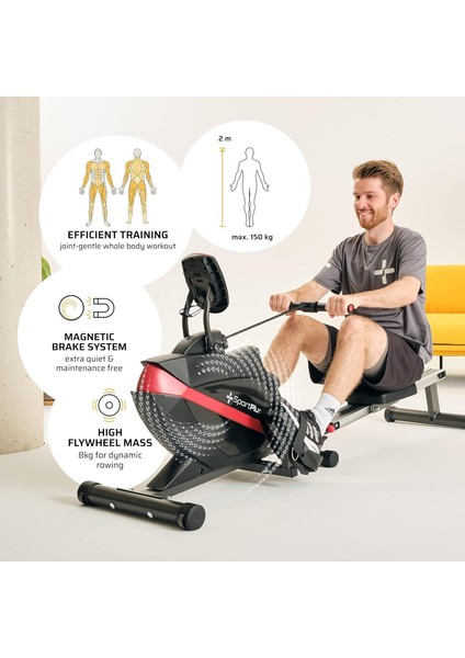 Sportplus Kürek Makinesi, Evlere Uygun, Katlanabilir, Sessiz ve Akıcı Antreman, Akıllı Ekran modelleri