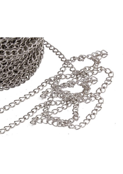 Anahtarlık Zinciri Metrelik Metal 1.2 Cm (1 Metre) Gümüş