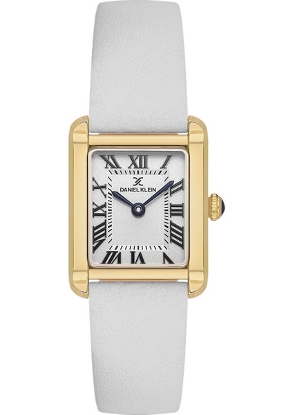 DKE.1.13787.4 Beyaz Gold Deri Kordonlu Vintage Kadın Kol Saati