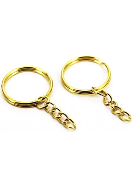 Anahtarlık Halkası Zincirli 4 Cm (50 Adet) Altın
