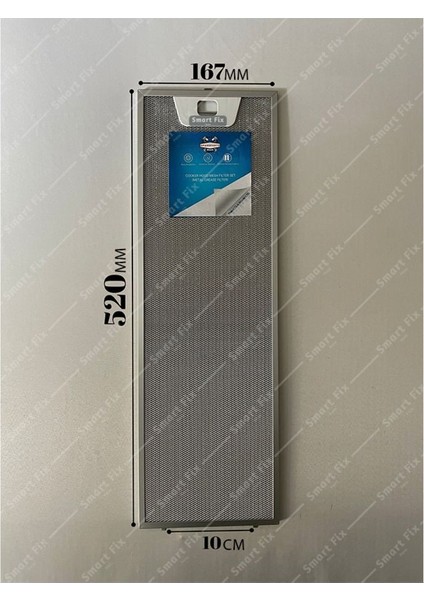 167X520 Mm, Bosch 00660239, Electrolux Uyumlu Davlumbaz Aspiratör Yağ Filtresi, DHI645FQ, 16,7X52 cm