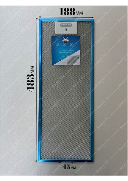 188X483 Mm, Uyumlu Davlumbaz Aspiratör Yağ Filtresi, 18,8X48,3CM