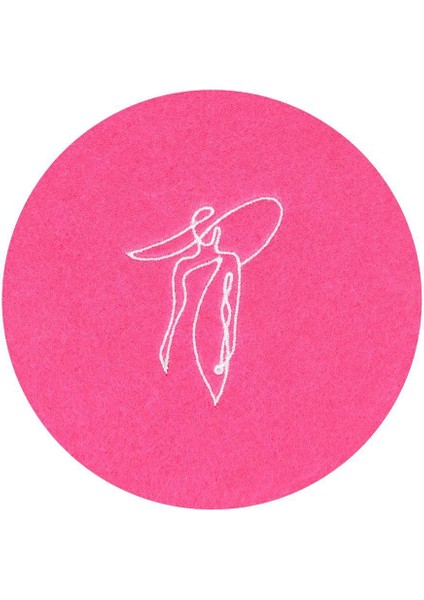 420192 "andasıbe" 10CM Çapında Pembe/beyaz Kadın Bardak Altlık