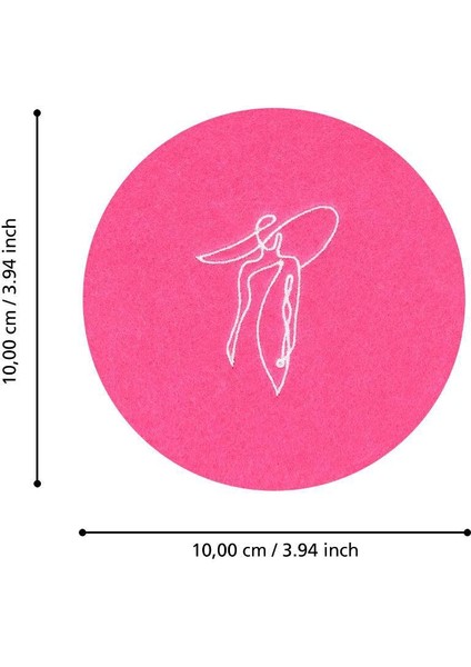 420192 "andasıbe" 10CM Çapında Pembe/beyaz Kadın Bardak Altlık modelleri