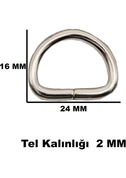 Anahtarlık Montaj Halkası D Çanta Bağlantı Halkası 24x16 Mm (1000 Adet) Gümüş fırsatları