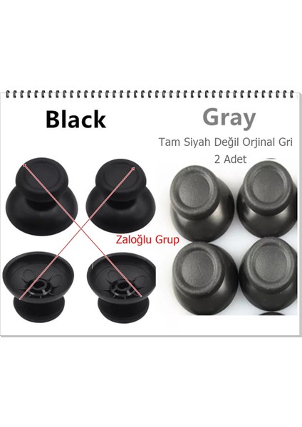 2 Adet Ps4 Analog Topuz V2 Gri 1.Sınıf 1.Kalite Ürün