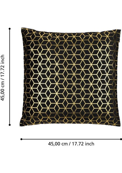 420078 "sıngu" 45X45CM Siyah/ Gold Polyester Yastık fırsatları
