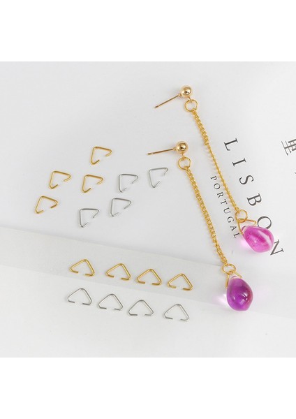 Anahtarlık Montaj Halkası Üçgen Takı Bağlantı Halkası 14x11 Mm (100 Adet) Gold fiyatları