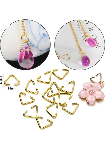 Anahtarlık Montaj Halkası Üçgen Takı Bağlantı Halkası 14x11 Mm (100 Adet) Gold modelleri