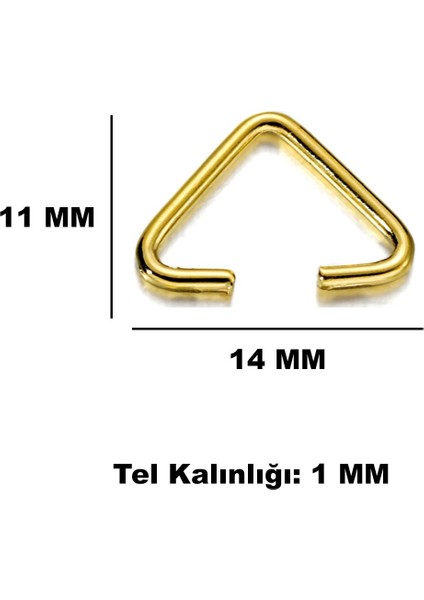 Tahtakale Toptancı Anahtarlık Montaj Halkası Üçgen Takı Bağlantı Halkası 14x11 Mm (100 Adet)  Gümüş