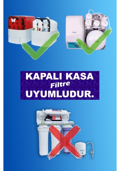 Yaman Group Kapalı Kasa Su Arıtma Cihazları Için 8'li Mineral, Alkali Inline Filtre Seti