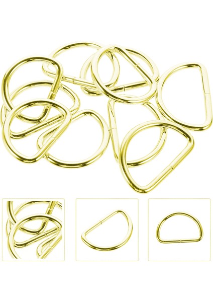 Anahtarlık Montaj Halkası D Çanta Bağlantı Halkası 14X10 mm (100 Adet) Gold