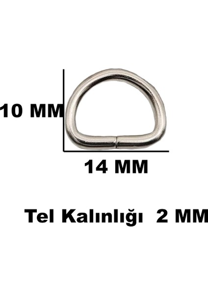 Anahtarlık Montaj Halkası D Çanta Bağlantı Halkası 14X10 mm (100 Adet) Gümüş fiyatları