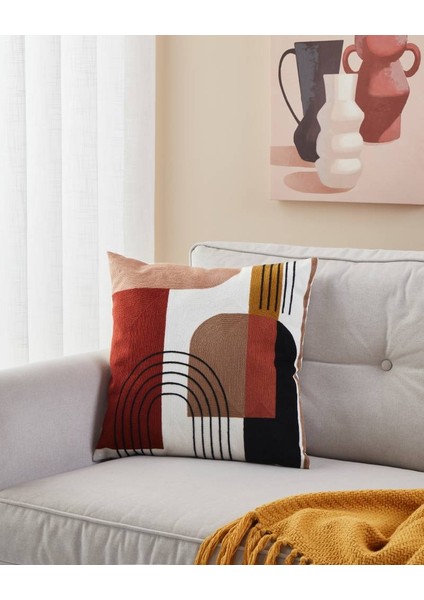 420094 "berhala" 45X45CM Kırmızı/renkli Polyester Yastık