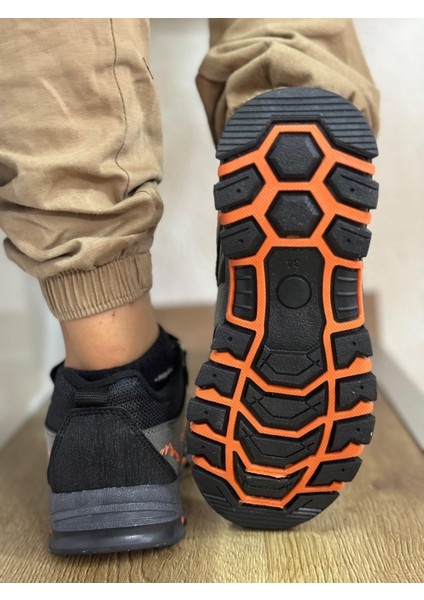 Bantlı Kısa Çocuk Spor Outdoor Ayakkabı-Füme-Oranj fiyatları