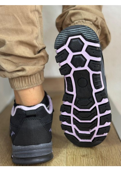 Bantlı Kısa Çocuk Spor Outdoor Ayakkabı-Siyah-Lila fiyatları