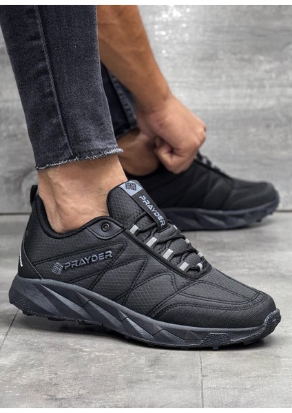 Erkek Su Geçirmez Termo Taban Spor Ayakkabı-Siyah