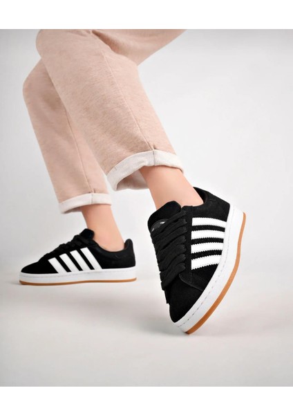 Ortopedik Spor Sneaker Ayakkabı Kadınlar İçin Siyah-Beyaz Düz Taban 37 Numara