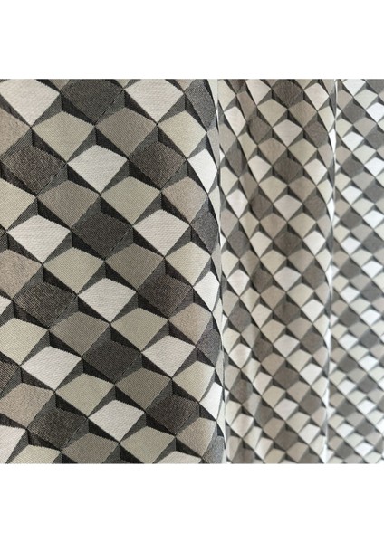 Galler Geometrik Desenli Jakar Fon Perde modelleri