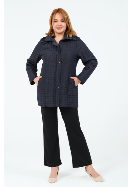 Okşan Büyük Beden Kadın Içi Tüylü Kapitone Mont