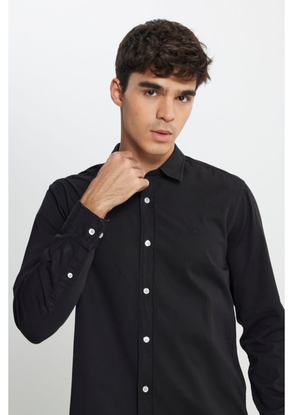 Regular Fit Normal Kesim %100 Pamuk Mavi Uzun Kollu Gömlek
