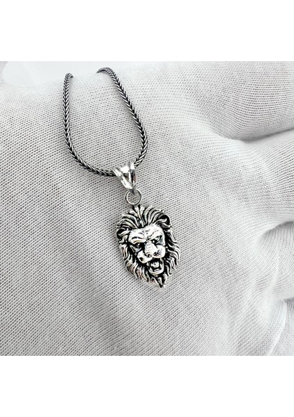 925 Ayar Aslan Figür Gümüş Kolye
