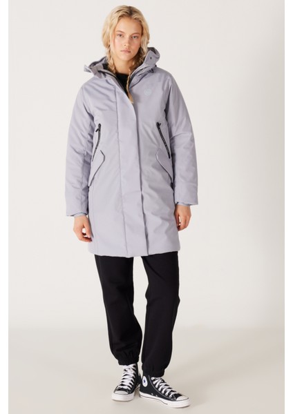 All Terrain Gear Relaxed Fit Geniş Kesim Kapüşonlu Açık Gri Parka Ceket