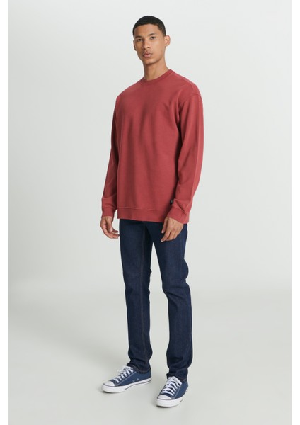 Loose Fit Rahat Kesim Bisiklet Yaka %100 Pamuk Gül Kurusu Sweatshirt fırsatları