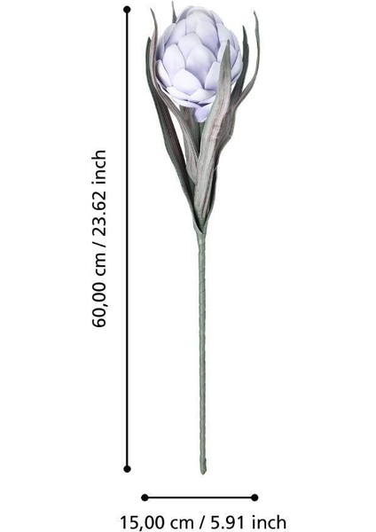 428127 "molave" Mor/beyaz Tek Dal Yapay Çiçek 60CM Yüksekliğinde fırsatları