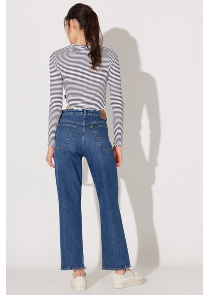 Rider Straight Fit Düz Kesim Düşük Bel Antrasit Esnek Jean Kot Pantolon