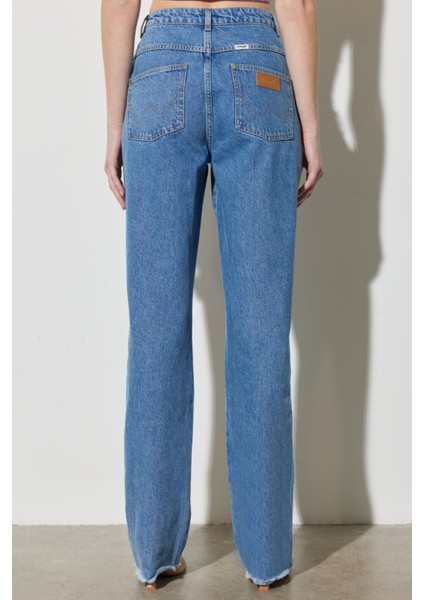 Straight Fit Düz Kesim %100 Pamuk Normal Bel Açık Mavi Jean Kot Pantolon