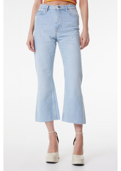 Stella A Line Fit %100 Pamuk Çok Yüksek Bel İspanyol Paça Jean Kot Pantolon