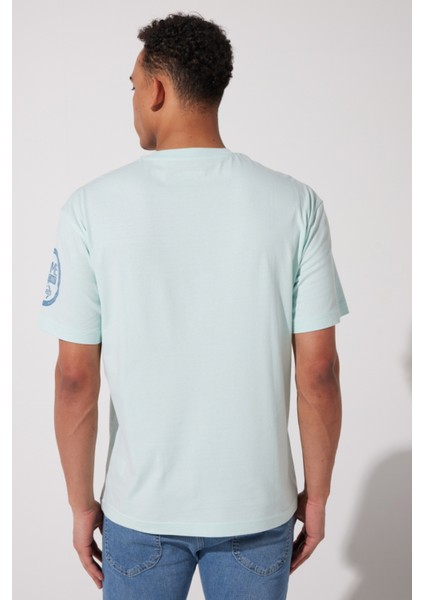 Riders By Lee Loose Fit %100 Pamuk Bisiklet Yaka Mint Yeşili Tişört