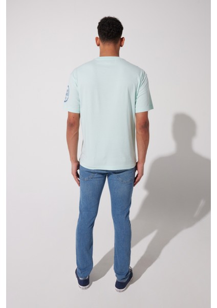 Riders By Lee Loose Fit %100 Pamuk Bisiklet Yaka Mint Yeşili Tişört