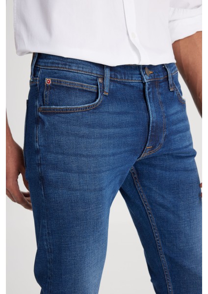 Slim Fit Dar Kesim Normal Bel Dar Paça Luke Mavi Jean Kot Pantolon modelleri